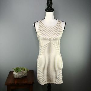 UO Brand & Label Metallic Gold Geometric Dress